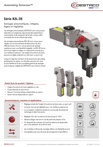 82L-3E Series Adjustable Lightweight Power Clamp Flyer_FR