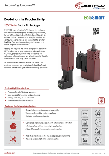 96W Series Electric Pin Package Flyer_GB