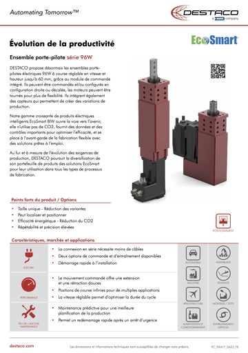 96W Series Electric Pin Package Flyer_FR